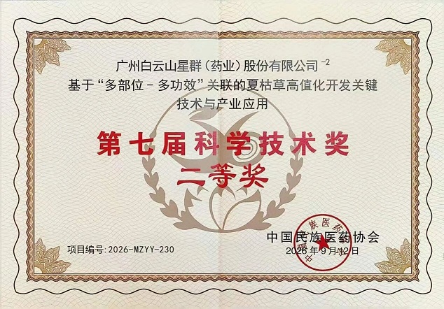 喜报！星群公司荣获中国民族医药协会科学技术奖二等奖